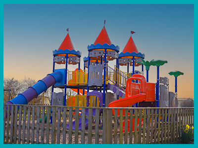 Kids playarea on static caravan park Northumberland